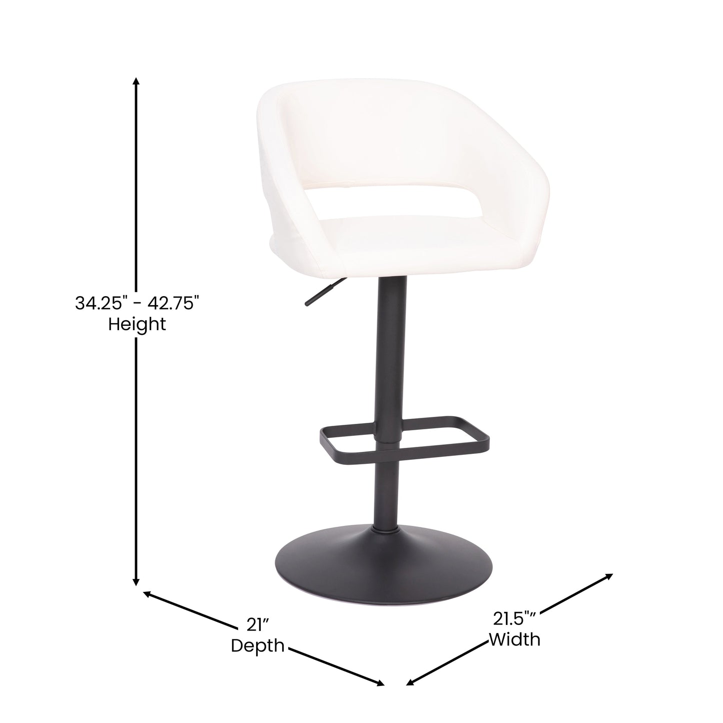 White Vinyl Barstool CH-122070-WHBK-GG