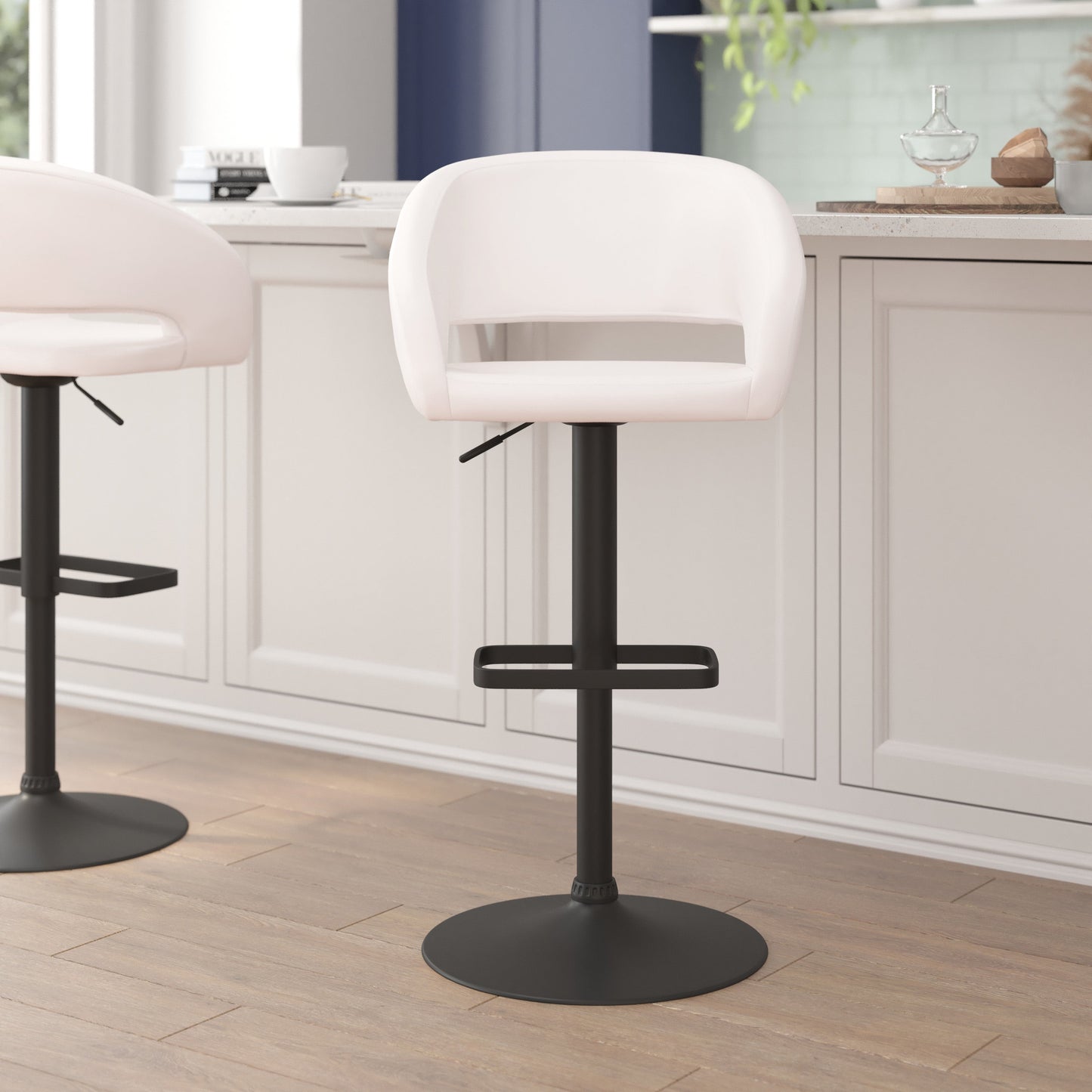 White Vinyl Barstool CH-122070-WHBK-GG