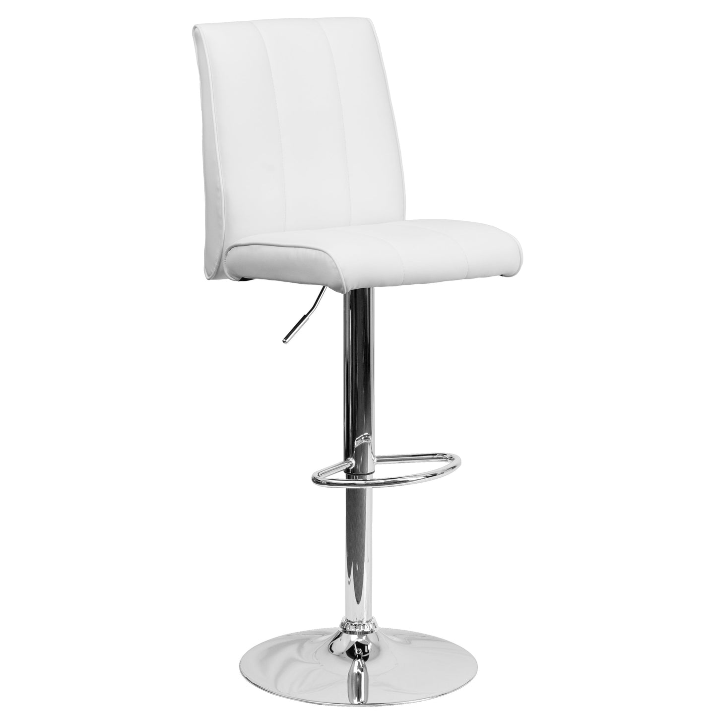 White Vinyl Barstool CH-122090-WH-GG