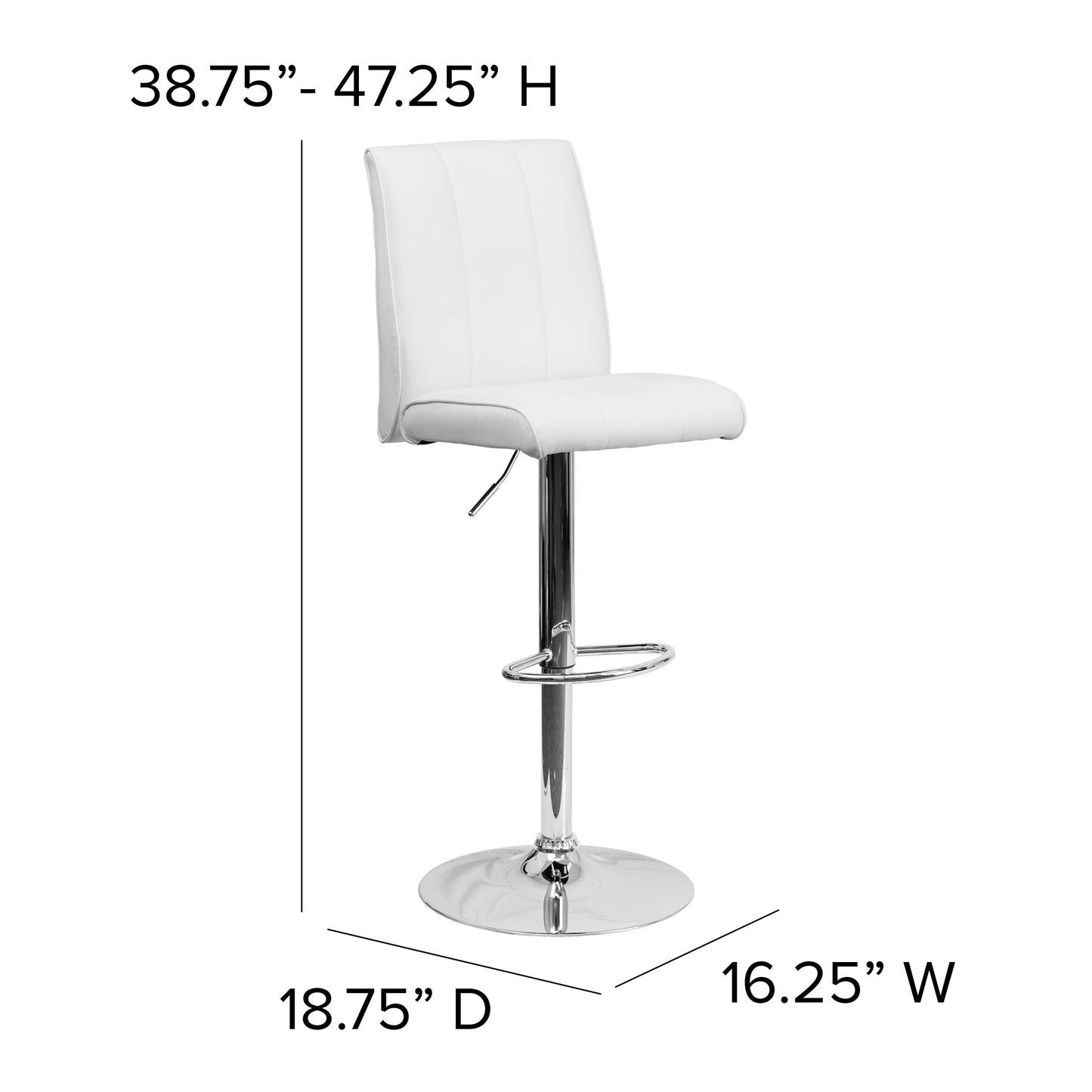 White Vinyl Barstool CH-122090-WH-GG