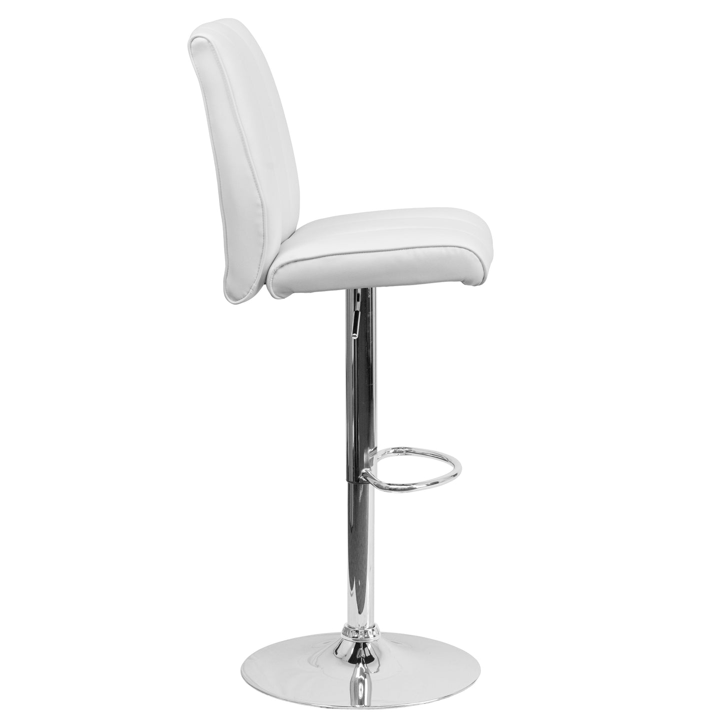 White Vinyl Barstool CH-122090-WH-GG