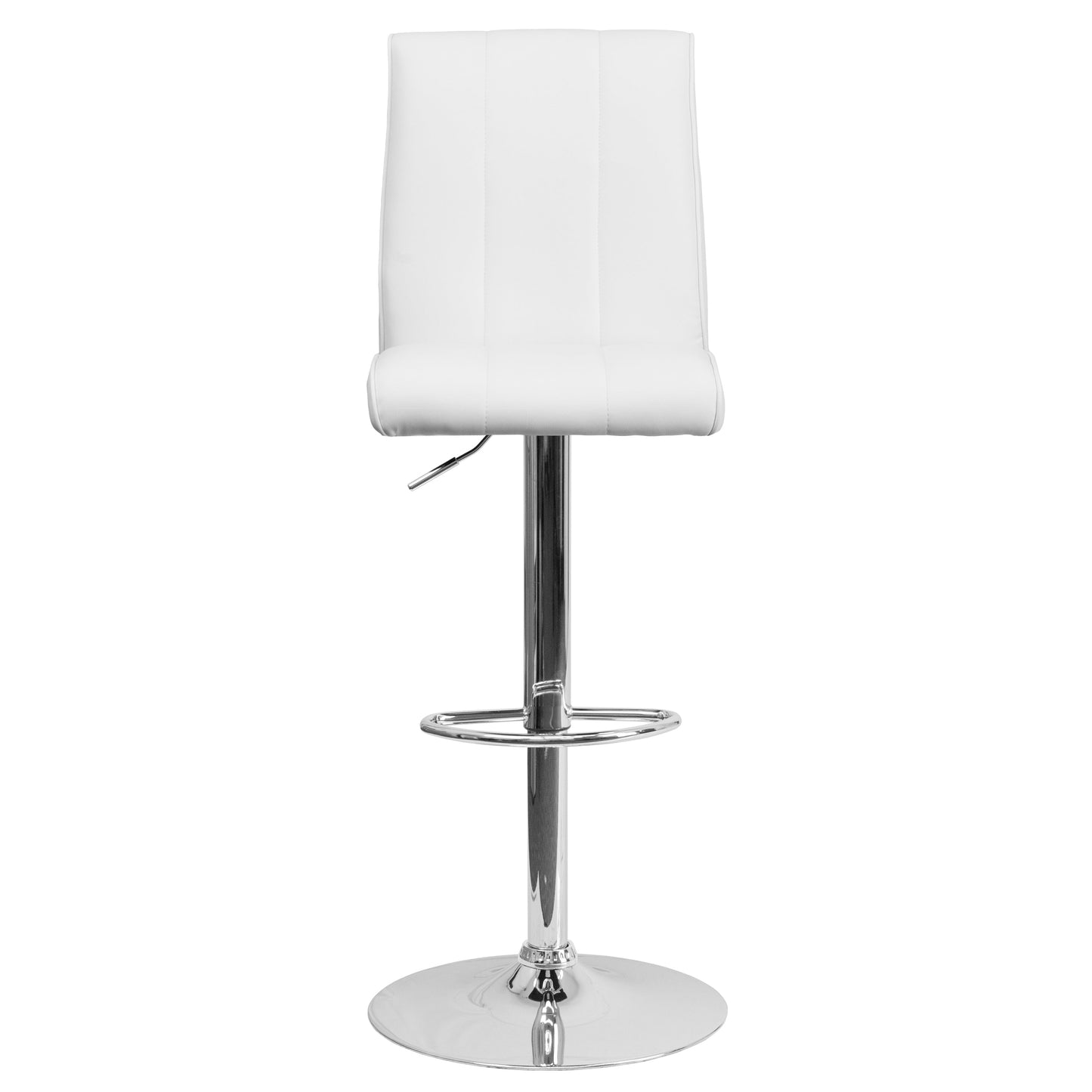 White Vinyl Barstool CH-122090-WH-GG