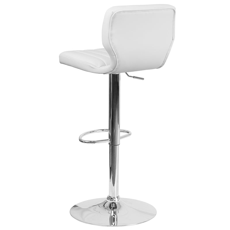 White Vinyl Barstool CH-132330-WH-GG