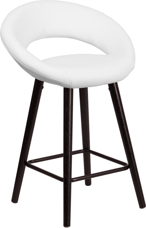 24"H White Vinyl Counter Stool CH-152551-WH-VY-GG