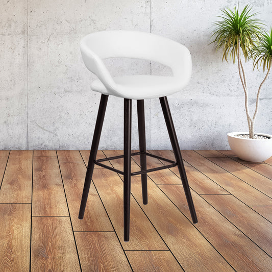 24"H White Vinyl Counter Stool CH-152551-WH-VY-GG