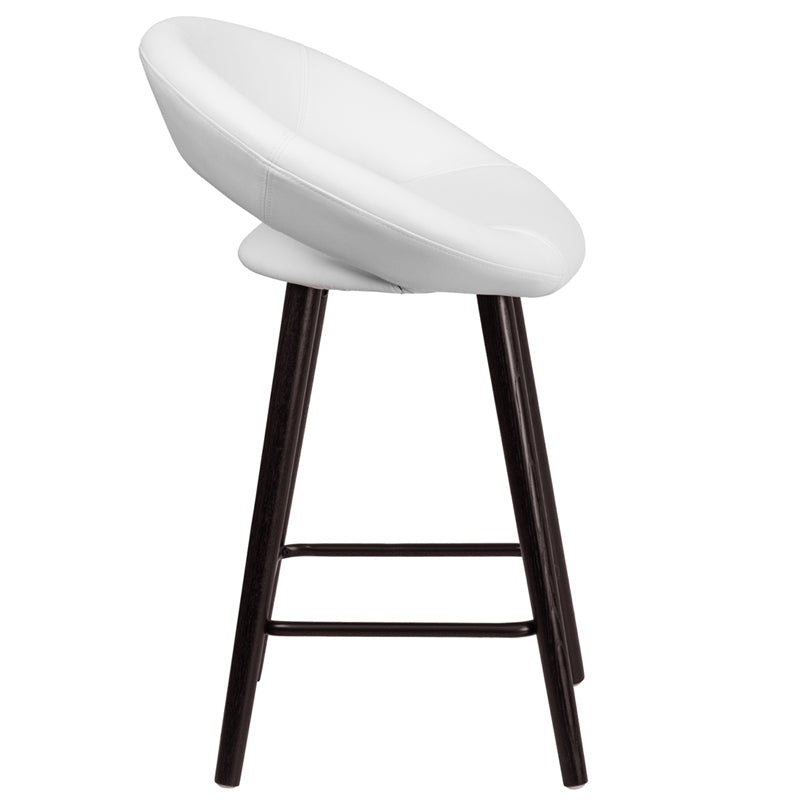 24"H White Vinyl Counter Stool CH-152551-WH-VY-GG