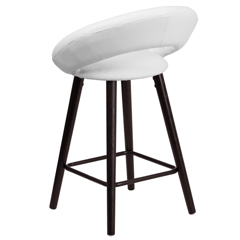 24"H White Vinyl Counter Stool CH-152551-WH-VY-GG