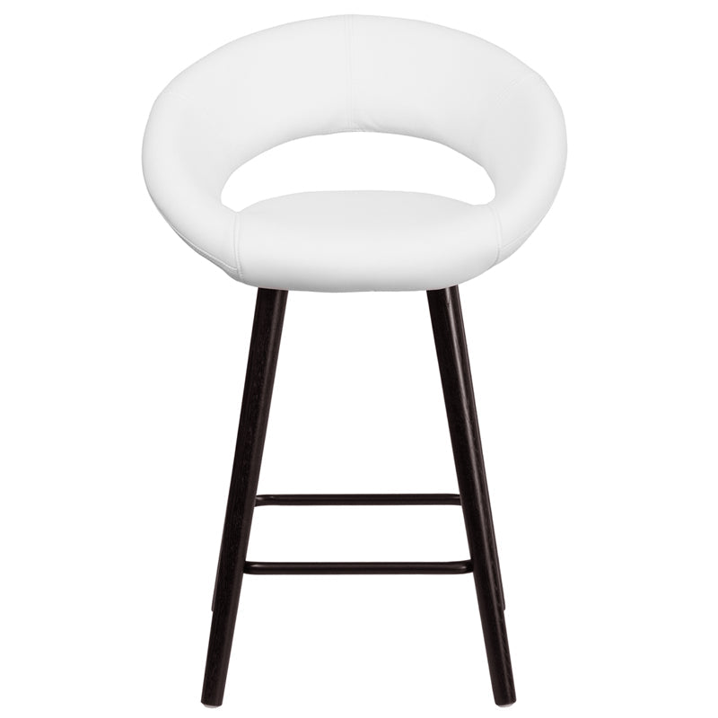 24"H White Vinyl Counter Stool CH-152551-WH-VY-GG