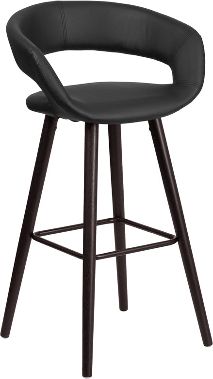 29"H Black Vinyl Barstool CH-152560-BK-VY-GG