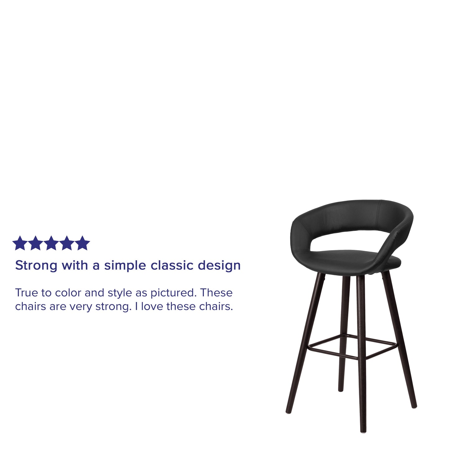 29"H Black Vinyl Barstool CH-152560-BK-VY-GG