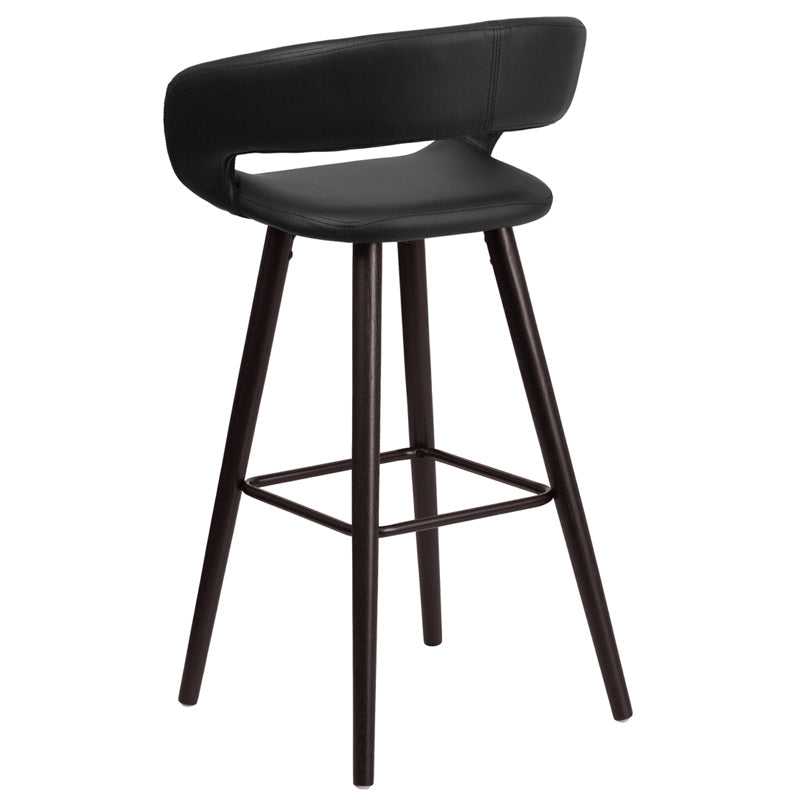 29"H Black Vinyl Barstool CH-152560-BK-VY-GG