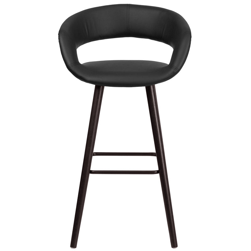 29"H Black Vinyl Barstool CH-152560-BK-VY-GG