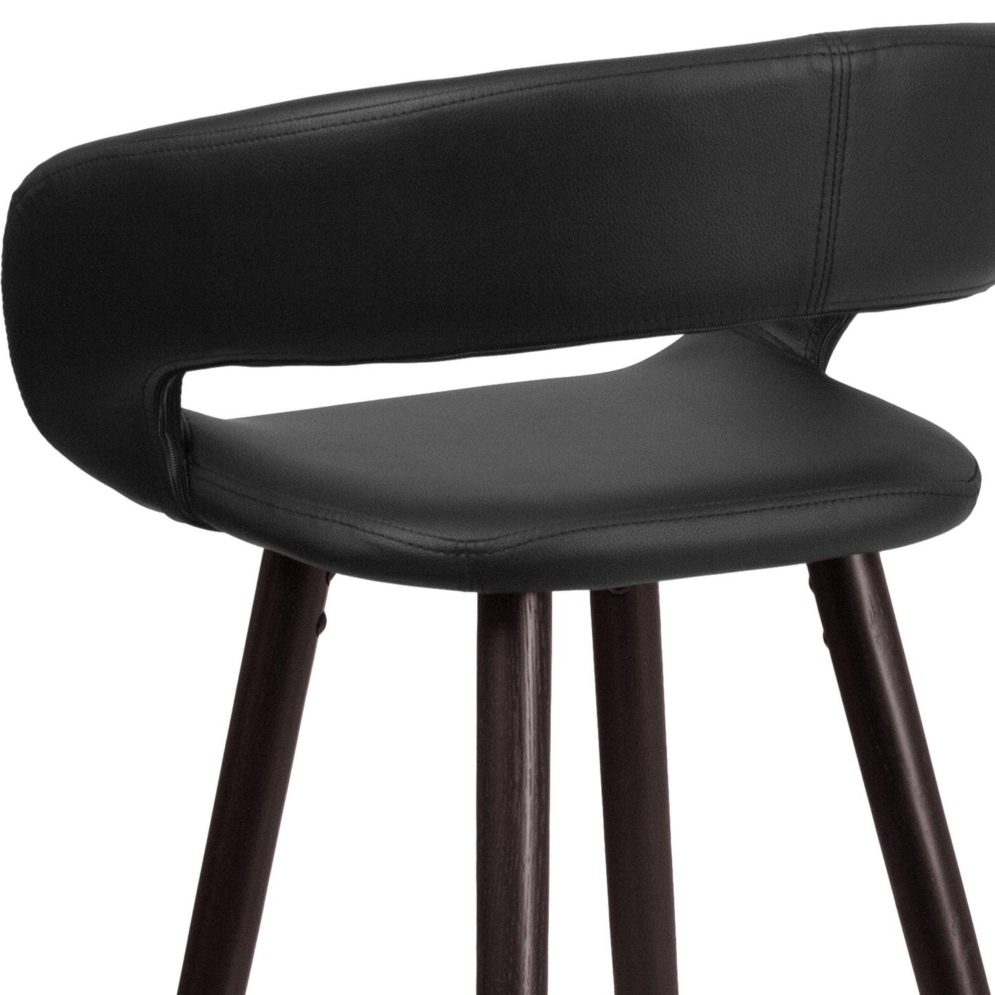 29"H Black Vinyl Barstool CH-152560-BK-VY-GG