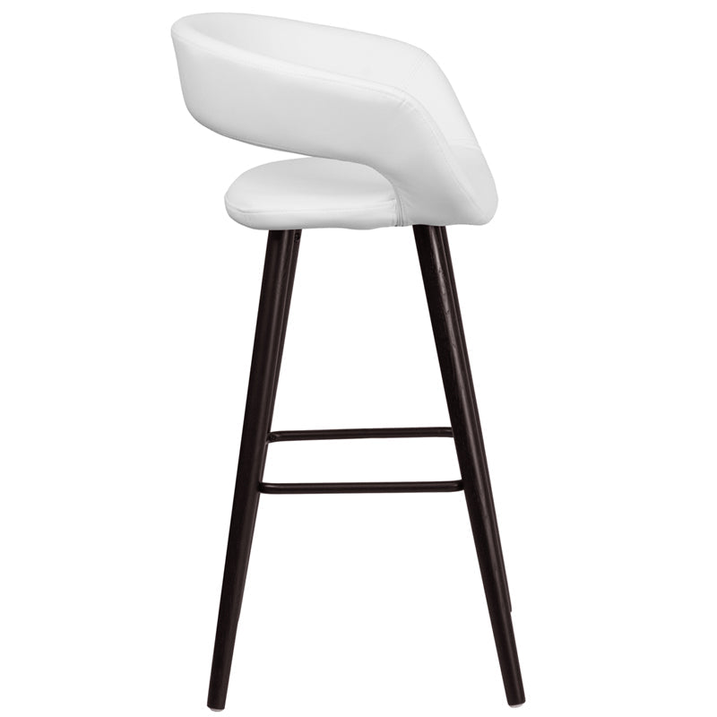 29"H White Vinyl Barstool CH-152560-WH-VY-GG