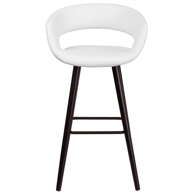 29"H White Vinyl Barstool CH-152560-WH-VY-GG