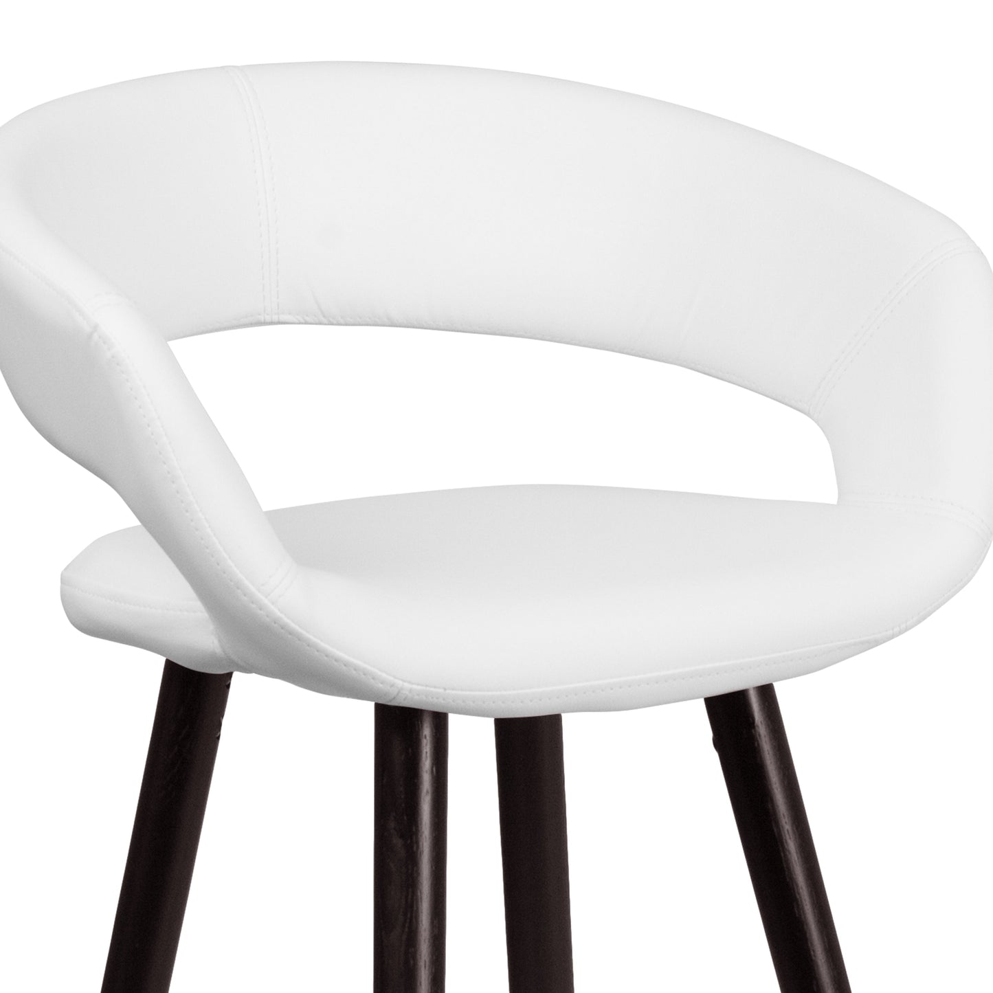 29"H White Vinyl Barstool CH-152560-WH-VY-GG