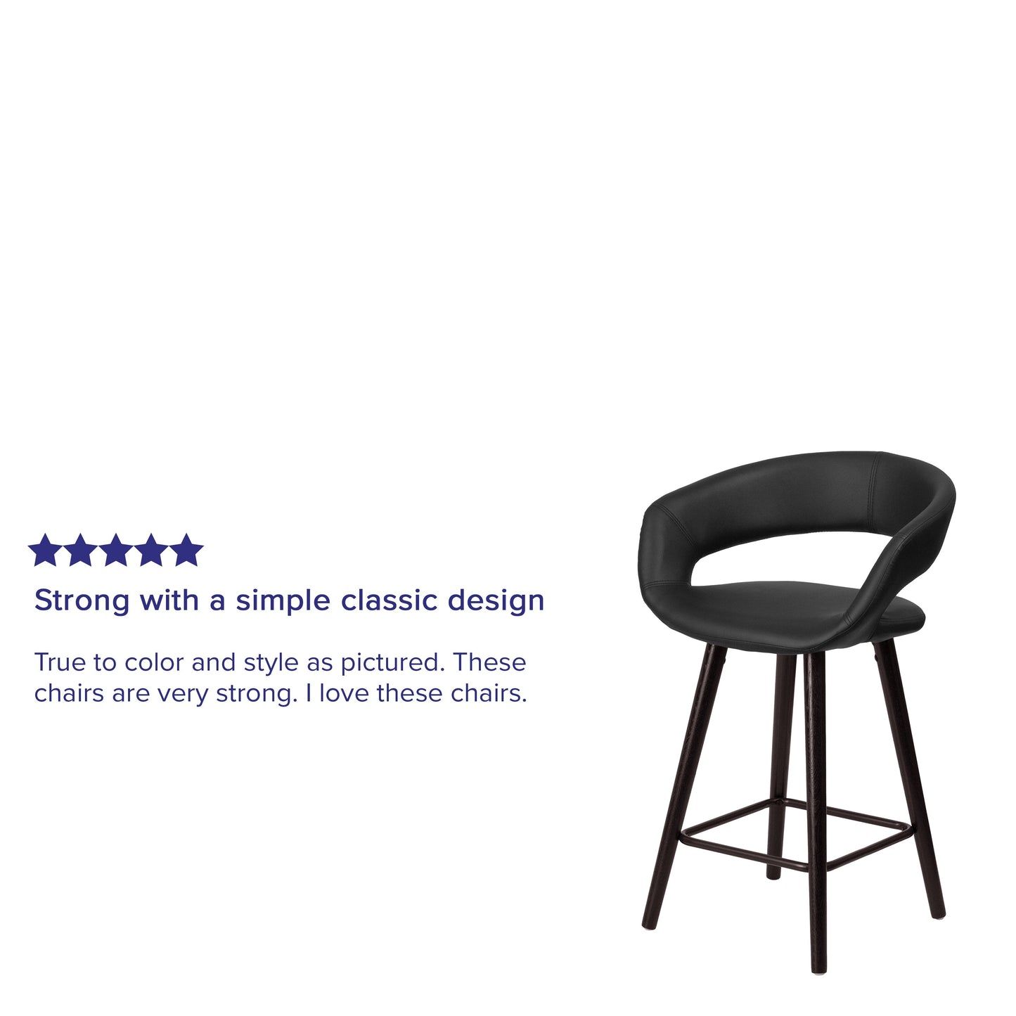 24"H Black Vinyl Counter Stool CH-152561-BK-VY-GG