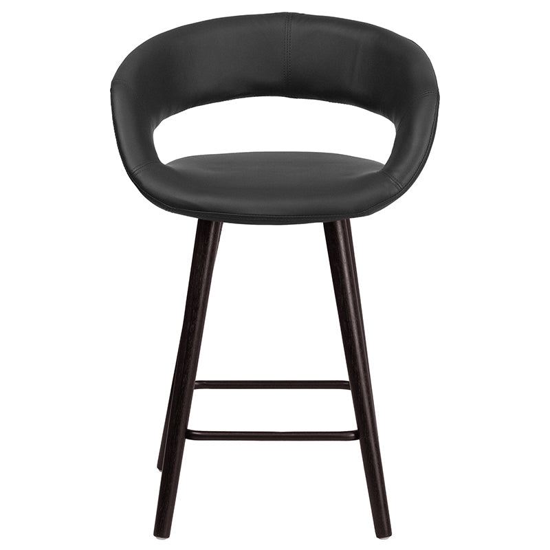 24"H Black Vinyl Counter Stool CH-152561-BK-VY-GG