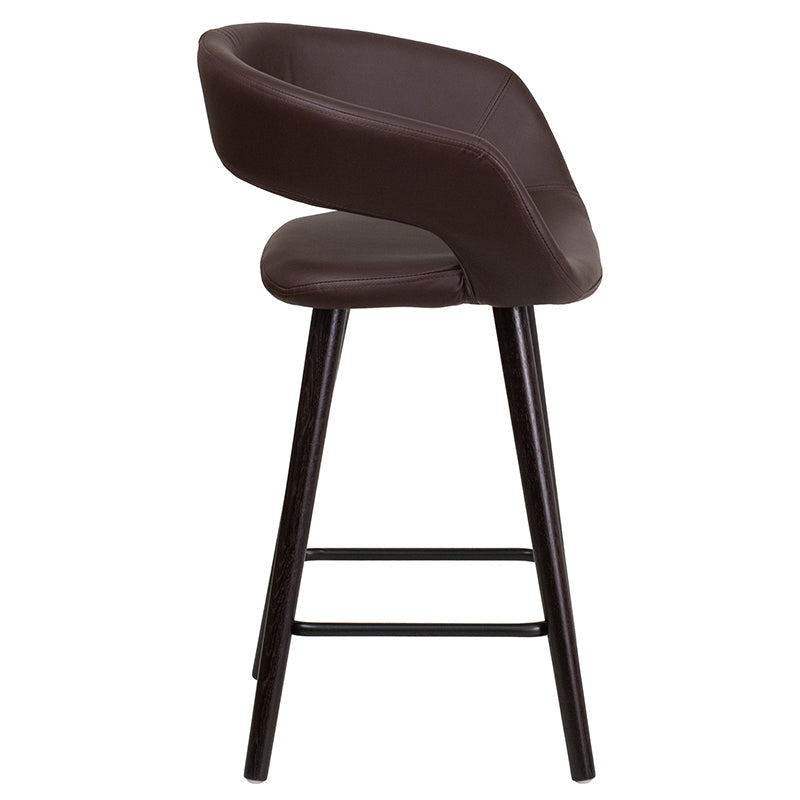 24"H Brown Vinyl Counter Stool CH-152561-BRN-VY-GG