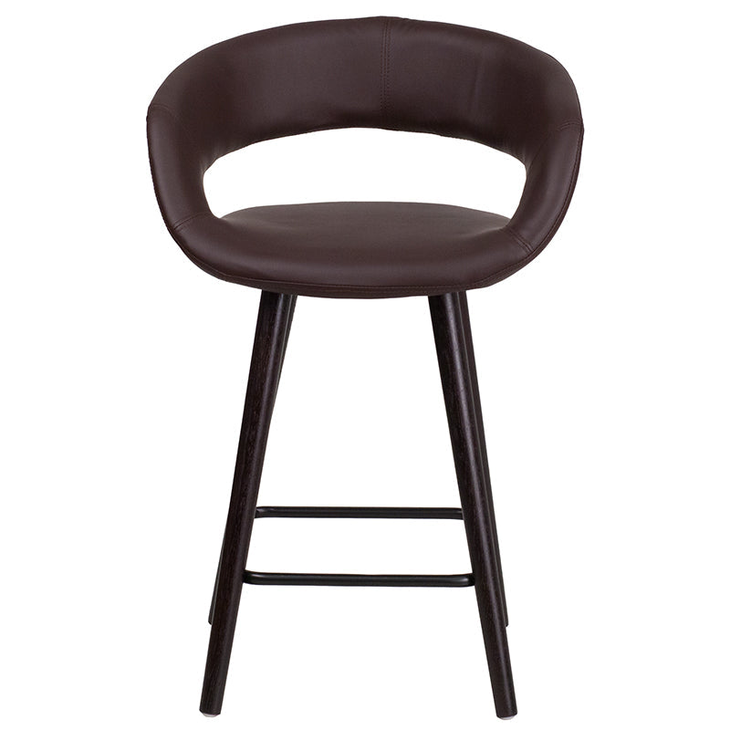 24"H Brown Vinyl Counter Stool CH-152561-BRN-VY-GG