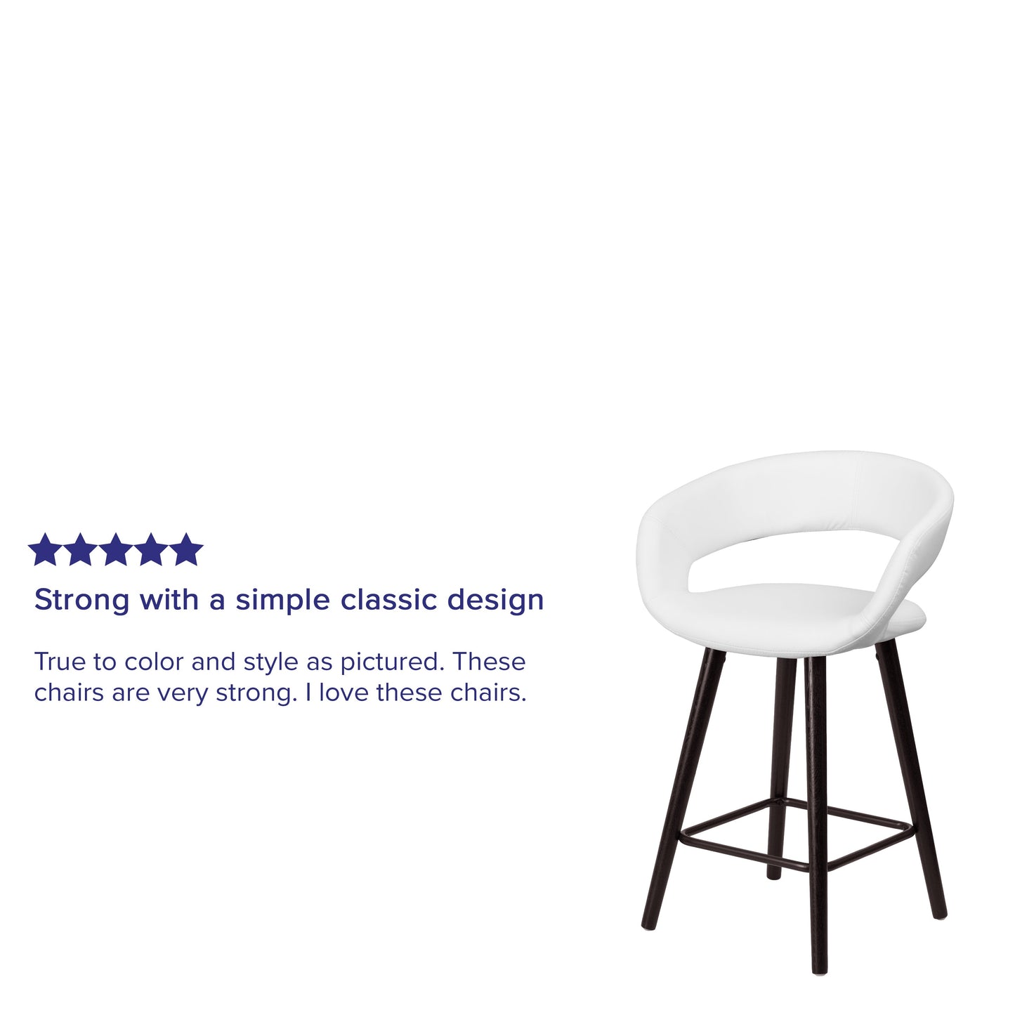 24"H White Vinyl Counter Stool CH-152561-WH-VY-GG