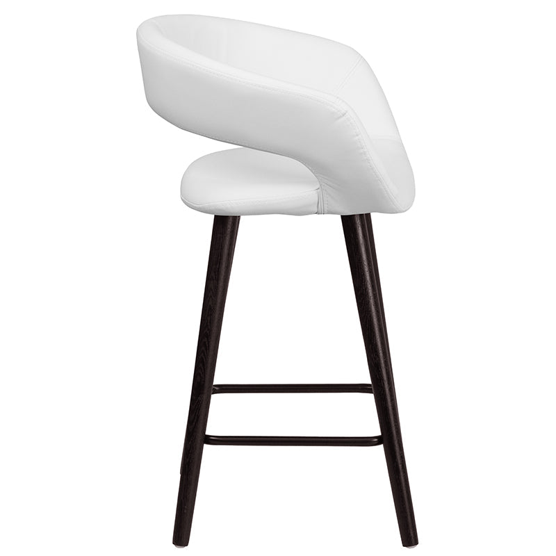 24"H White Vinyl Counter Stool CH-152561-WH-VY-GG