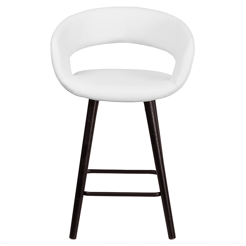 24"H White Vinyl Counter Stool CH-152561-WH-VY-GG