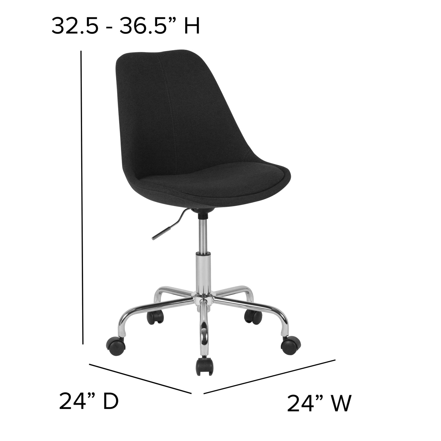 Black Fabric Task Chair CH-152783-BK-GG