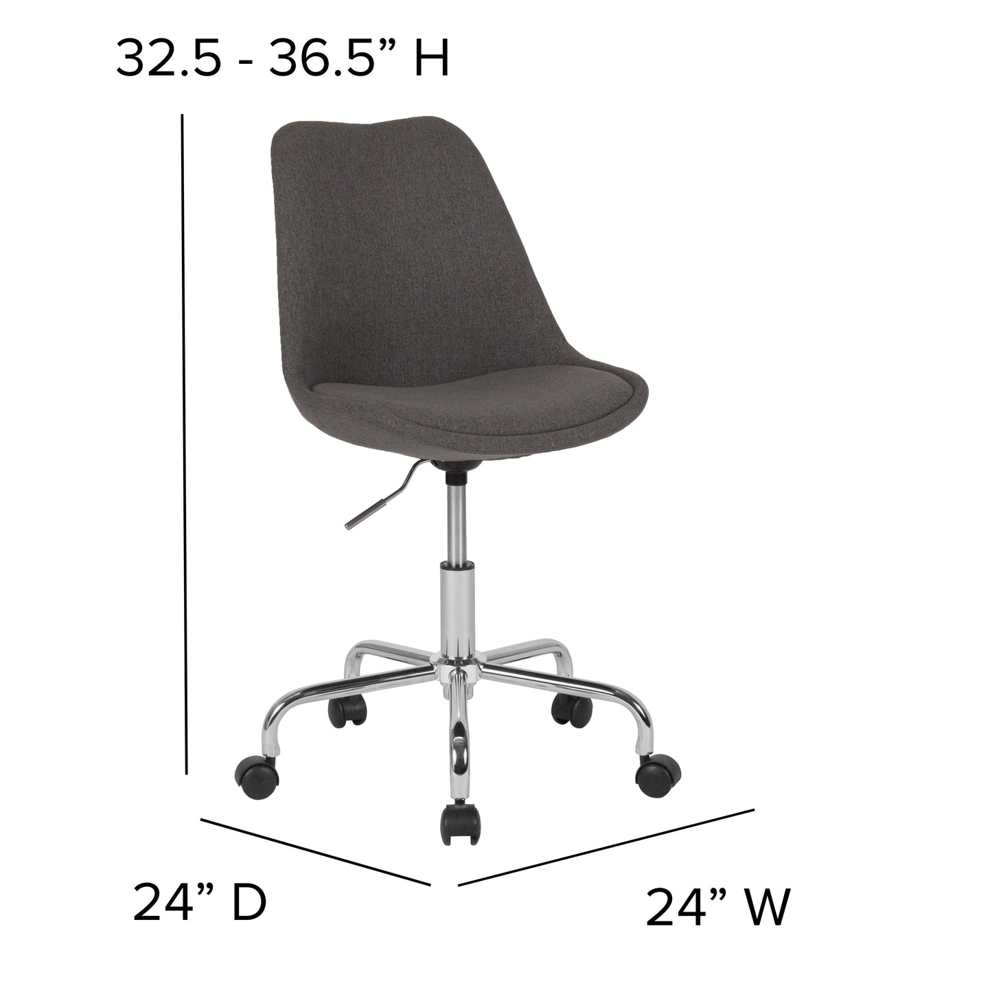 Dark Gray Fabric Task Chair CH-152783-DKGY-GG