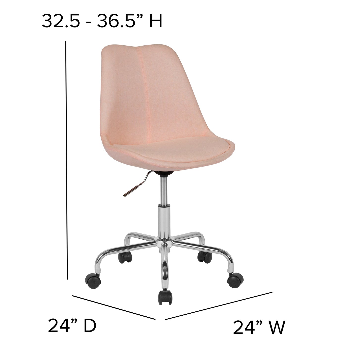 Pink Fabric Task Chair CH-152783-PK-GG