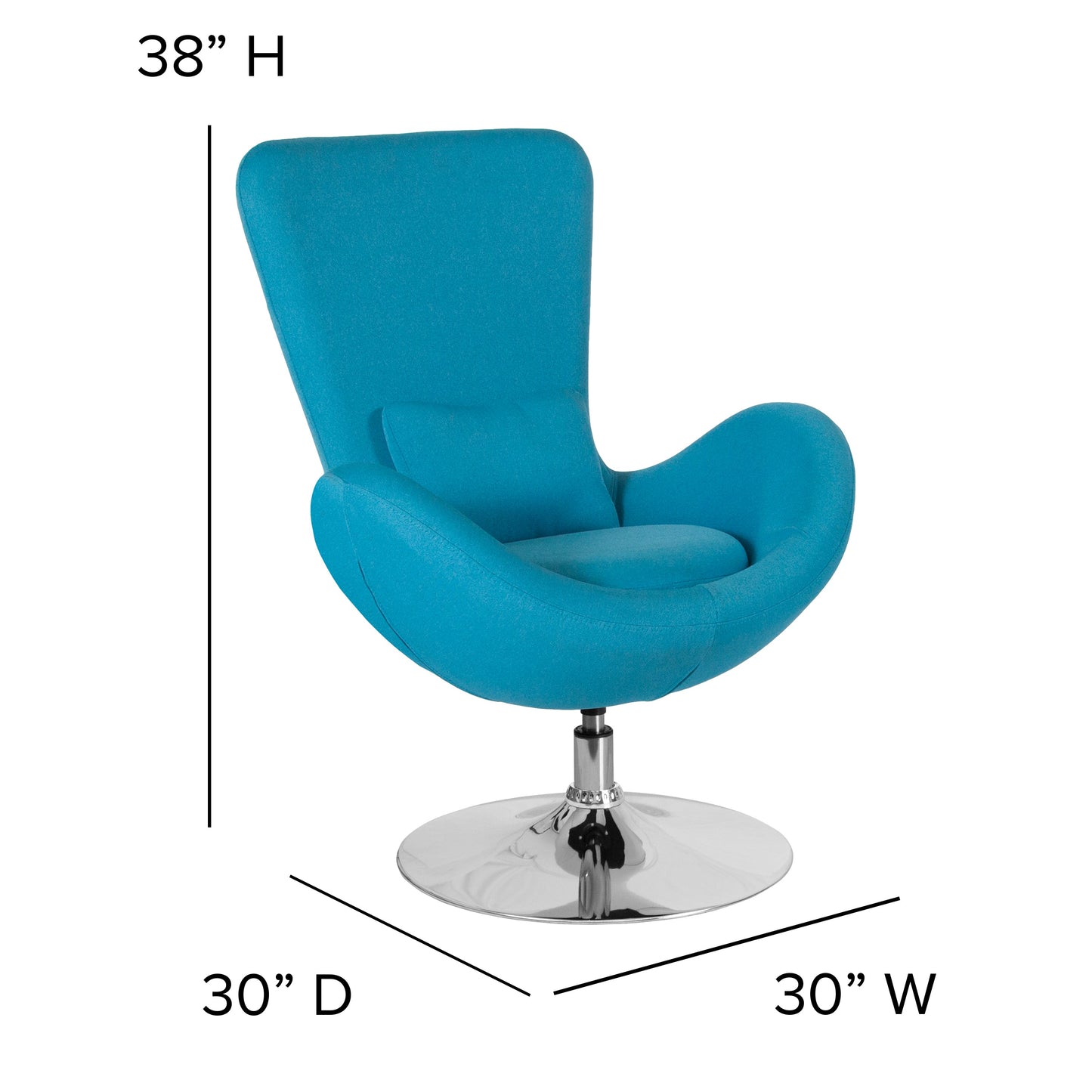 Aqua Fabric Egg Series Chair CH-162430-AQ-FAB-GG