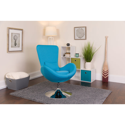 Aqua Fabric Egg Series Chair CH-162430-AQ-FAB-GG