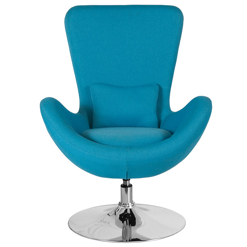 Aqua Fabric Egg Series Chair CH-162430-AQ-FAB-GG