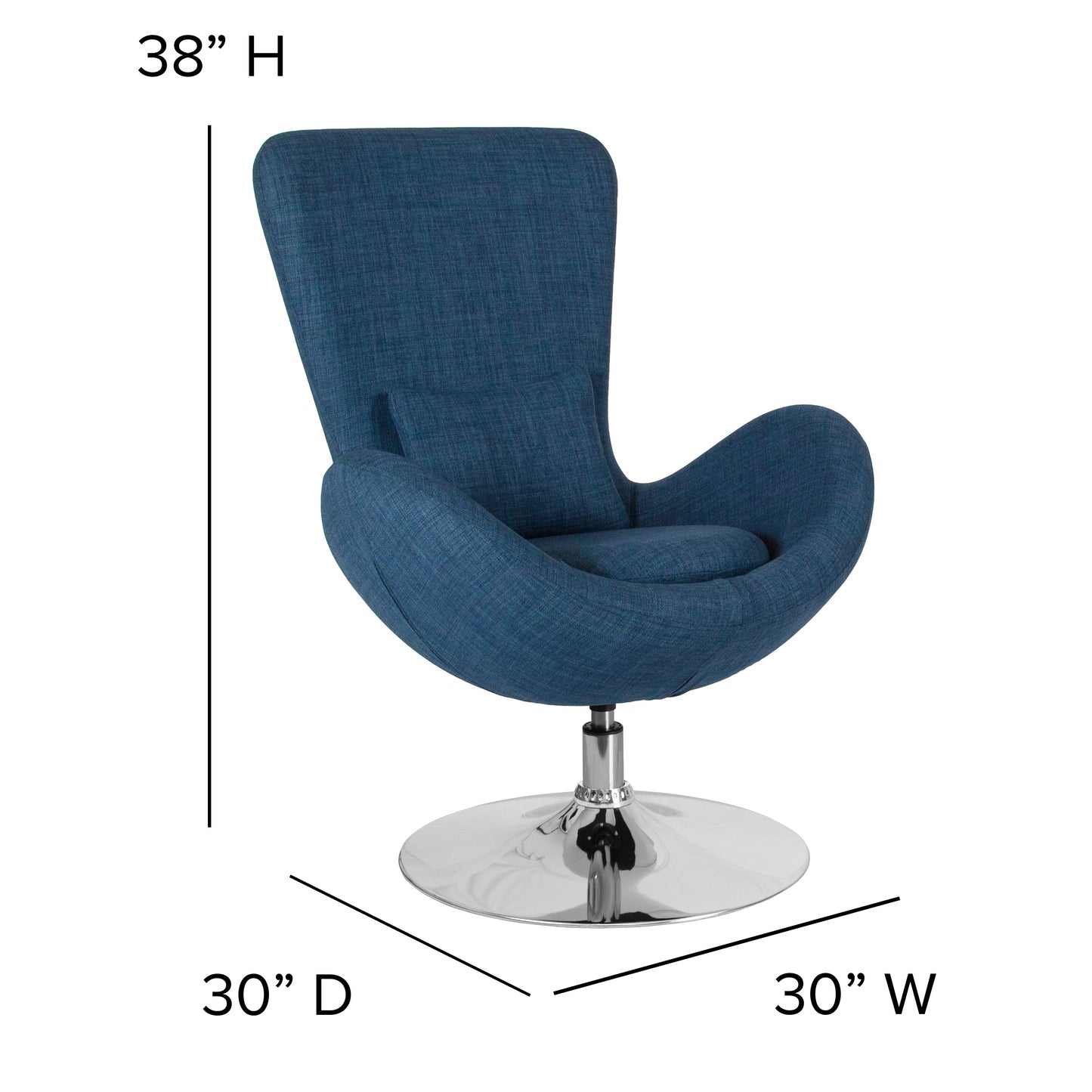 Blue Fabric Egg Series Chair CH-162430-BL-FAB-GG