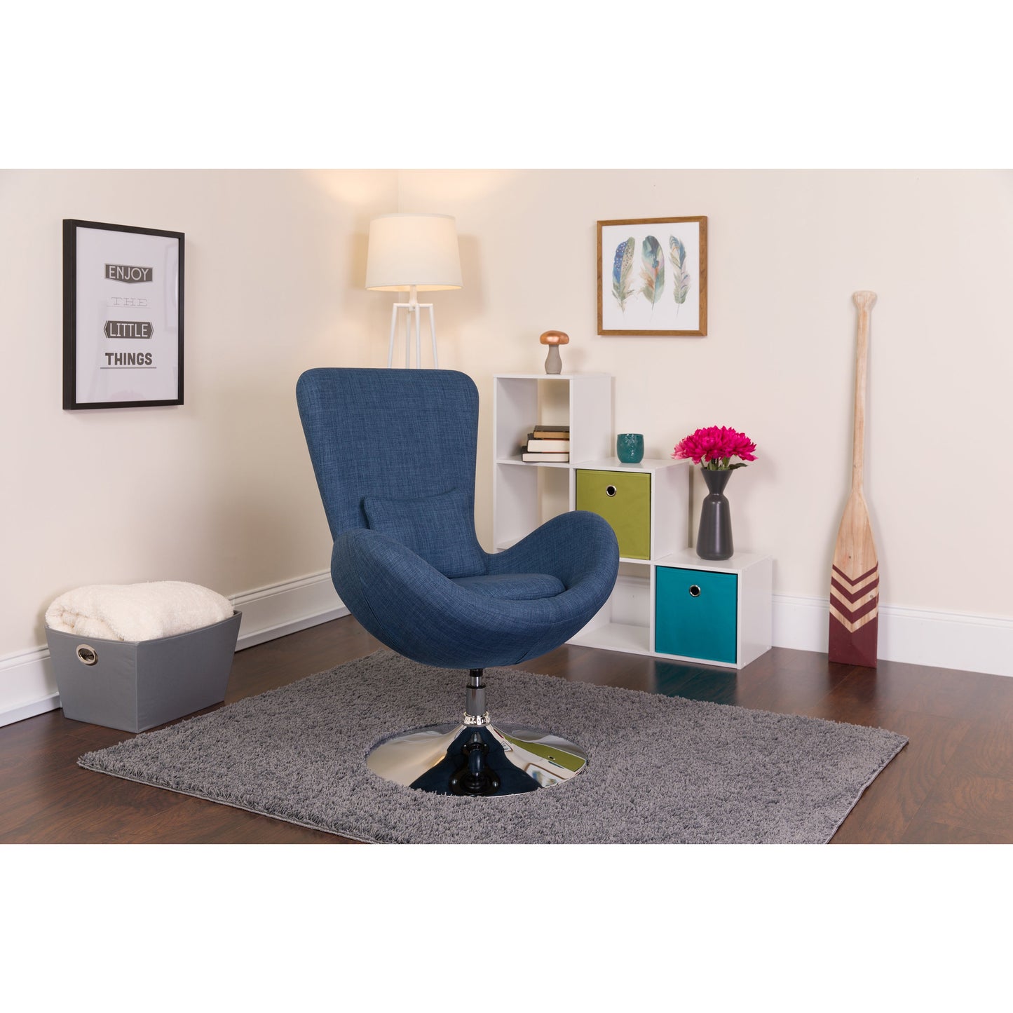 Blue Fabric Egg Series Chair CH-162430-BL-FAB-GG