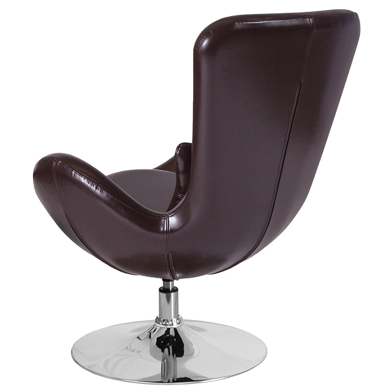 Brown Leather Egg Series Chair CH-162430-BN-LEA-GG