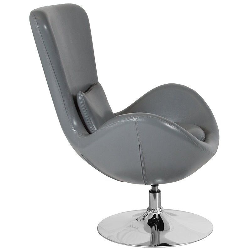 Gray Leather Egg Series Chair CH-162430-GY-LEA-GG