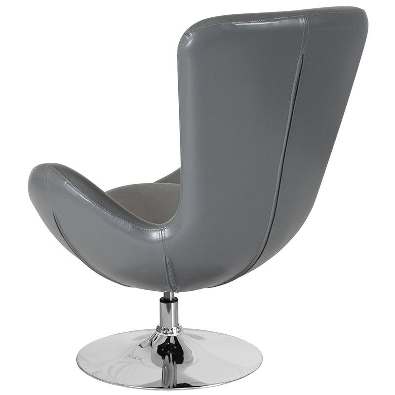 Gray Leather Egg Series Chair CH-162430-GY-LEA-GG