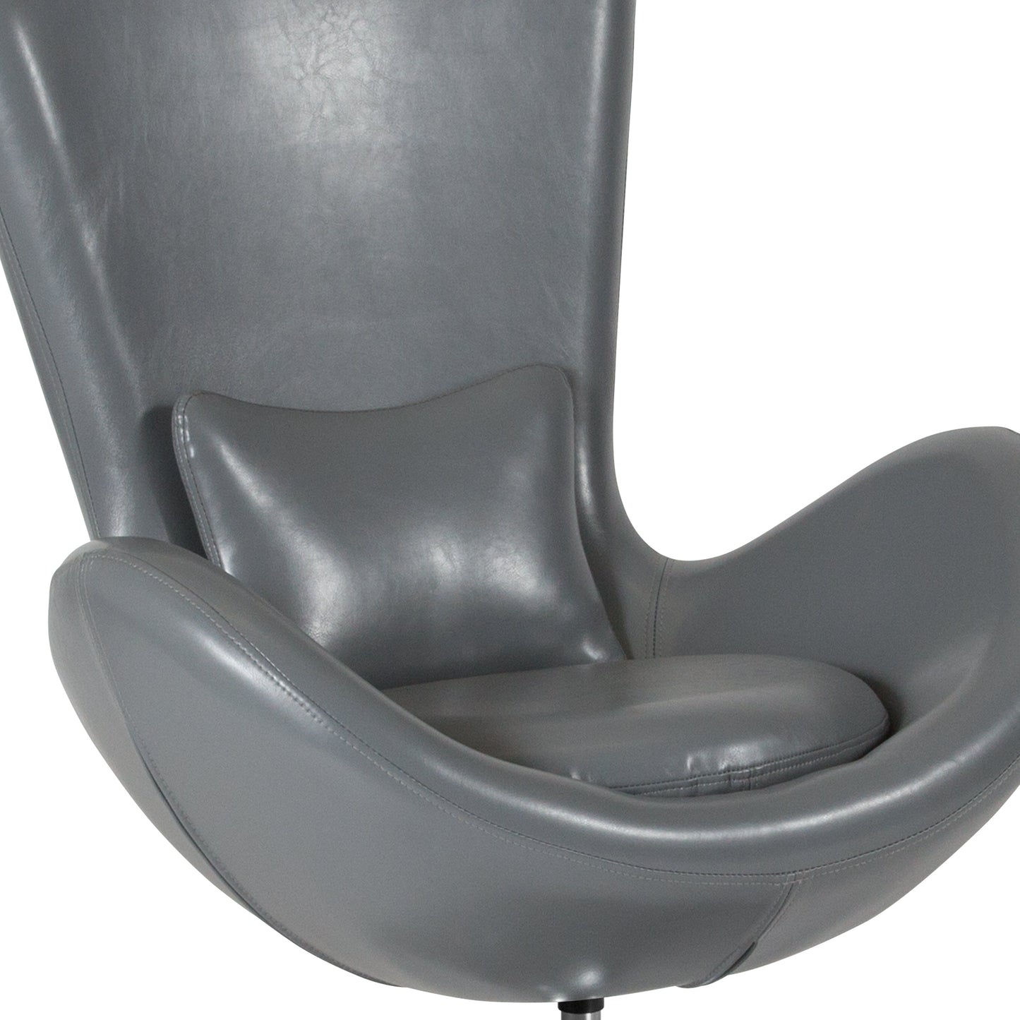 Gray Leather Egg Series Chair CH-162430-GY-LEA-GG