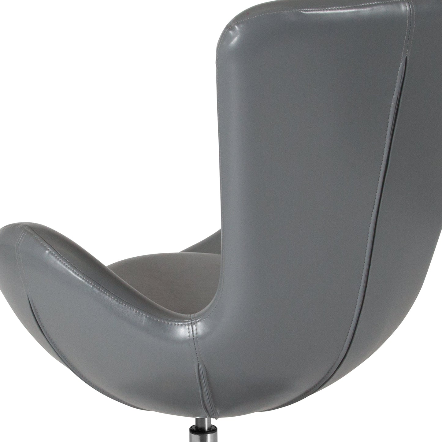 Gray Leather Egg Series Chair CH-162430-GY-LEA-GG