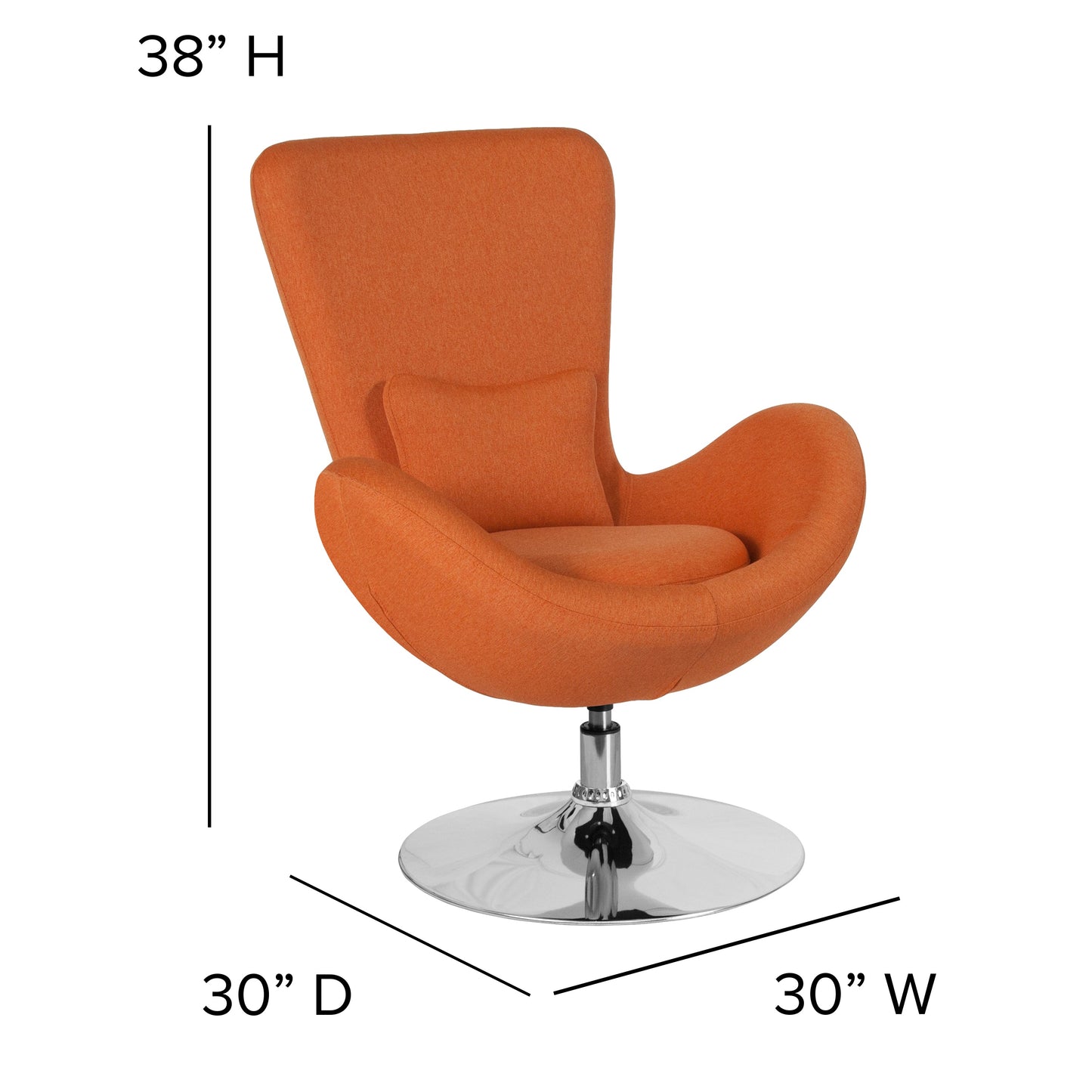 Orange Fabric Egg Series Chair CH-162430-OR-FAB-GG