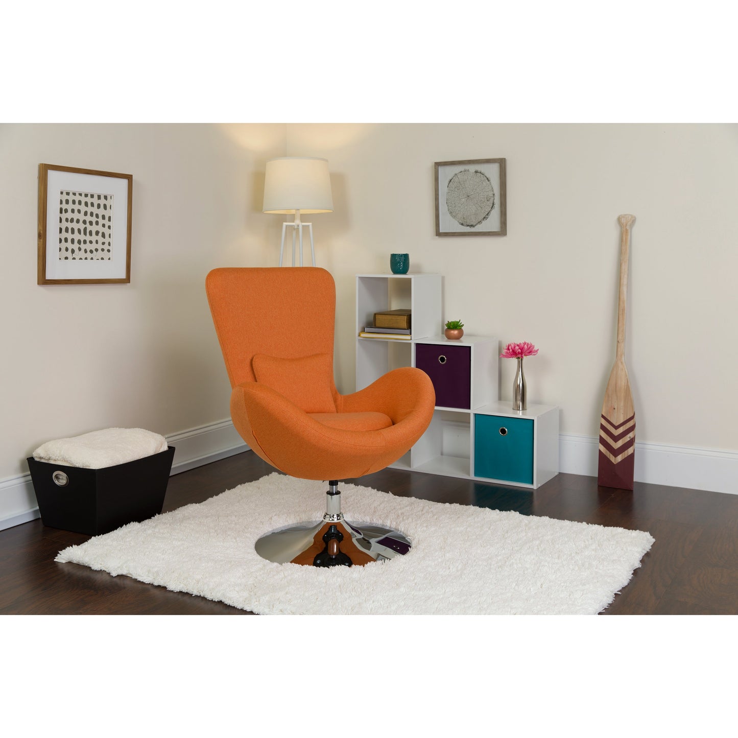 Orange Fabric Egg Series Chair CH-162430-OR-FAB-GG