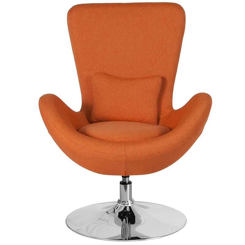 Orange Fabric Egg Series Chair CH-162430-OR-FAB-GG