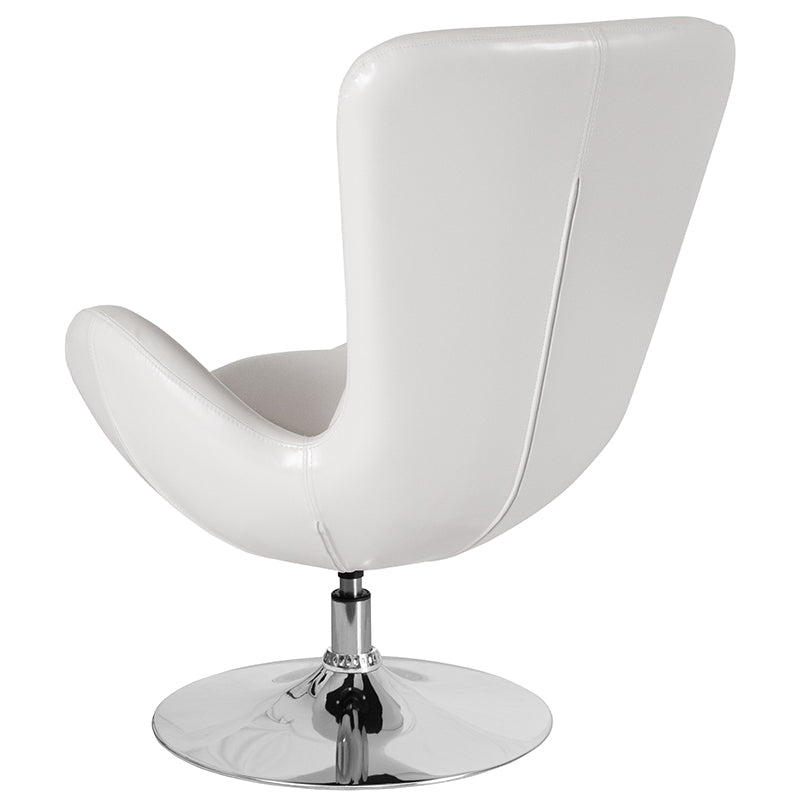 White Leather Egg Series Chair CH-162430-WH-LEA-GG