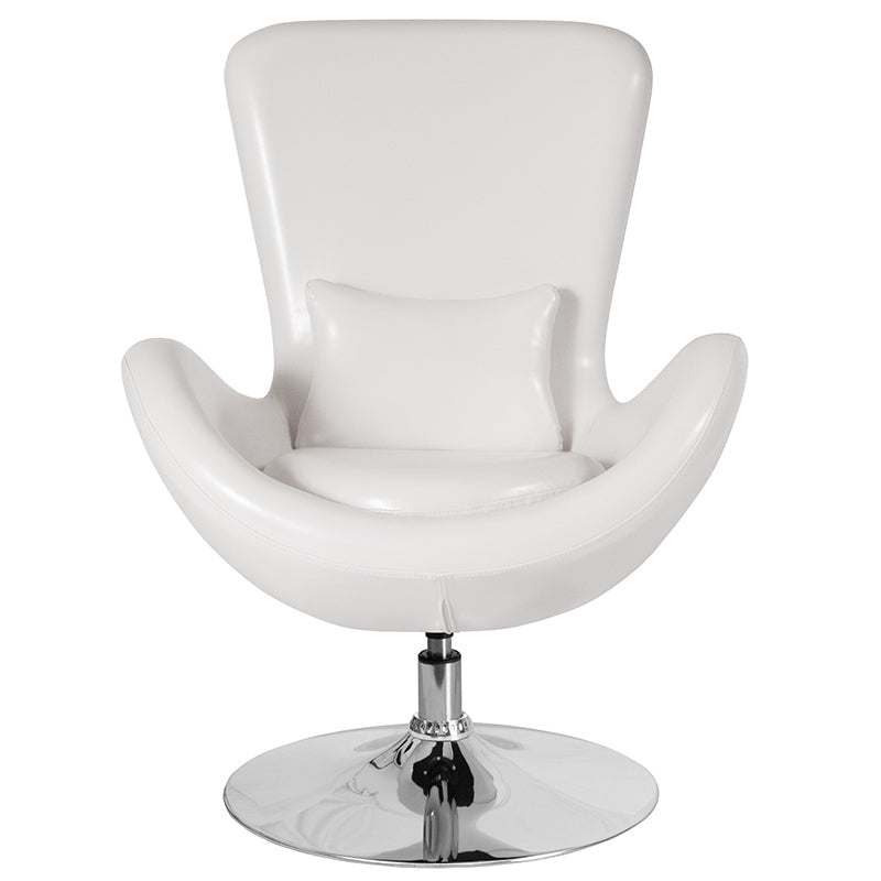 White Leather Egg Series Chair CH-162430-WH-LEA-GG