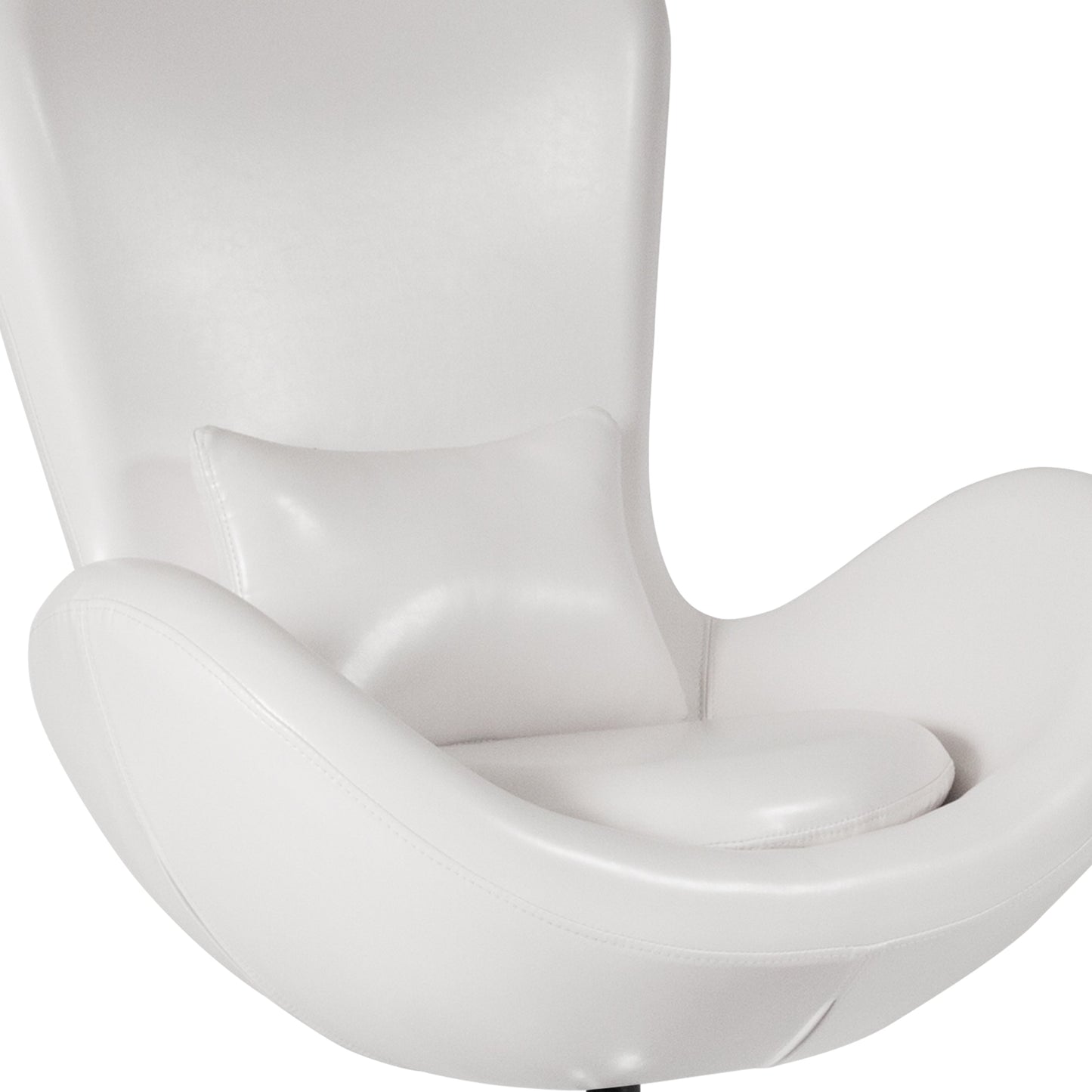 White Leather Egg Series Chair CH-162430-WH-LEA-GG