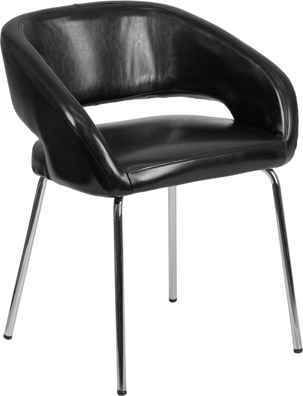 Black Leather Side Chair CH-162731-BK-GG