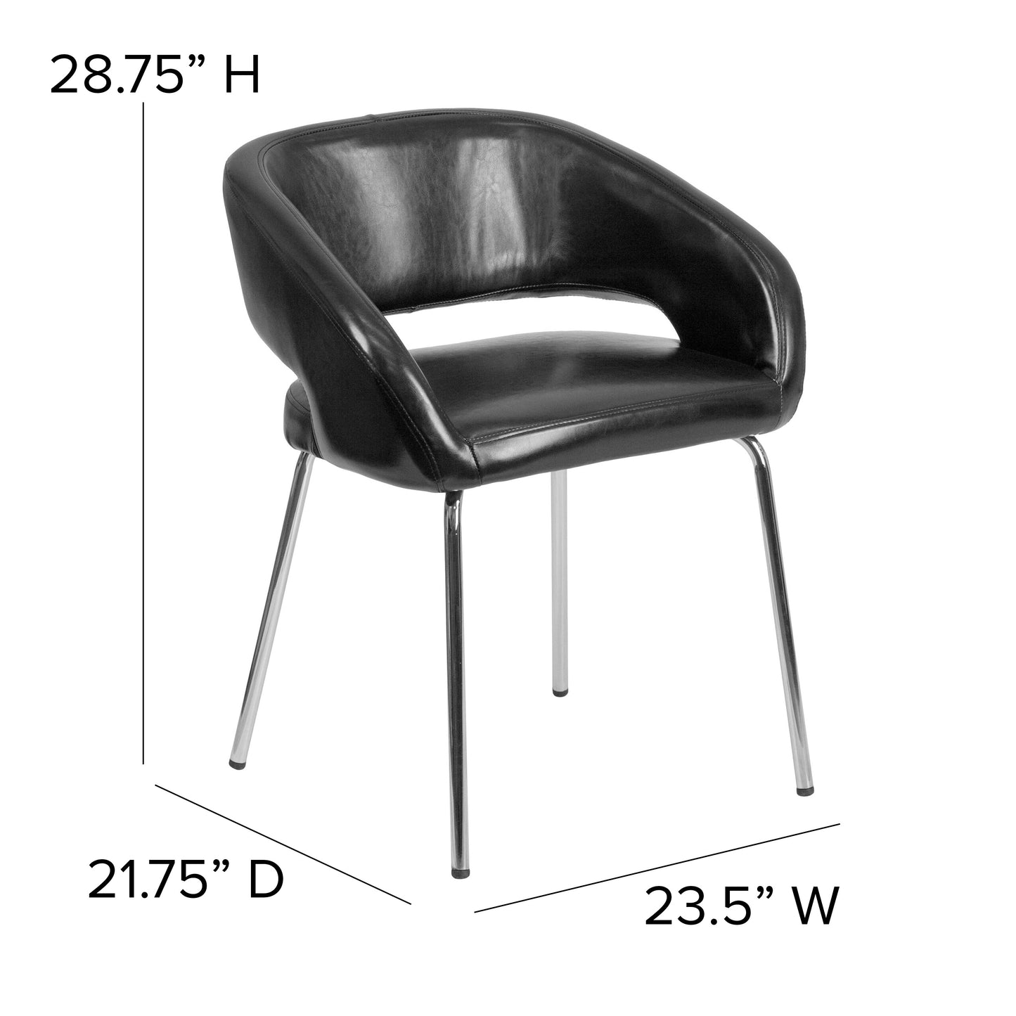 Black Leather Side Chair CH-162731-BK-GG