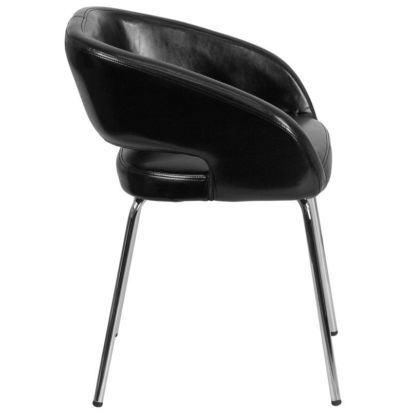 Black Leather Side Chair CH-162731-BK-GG