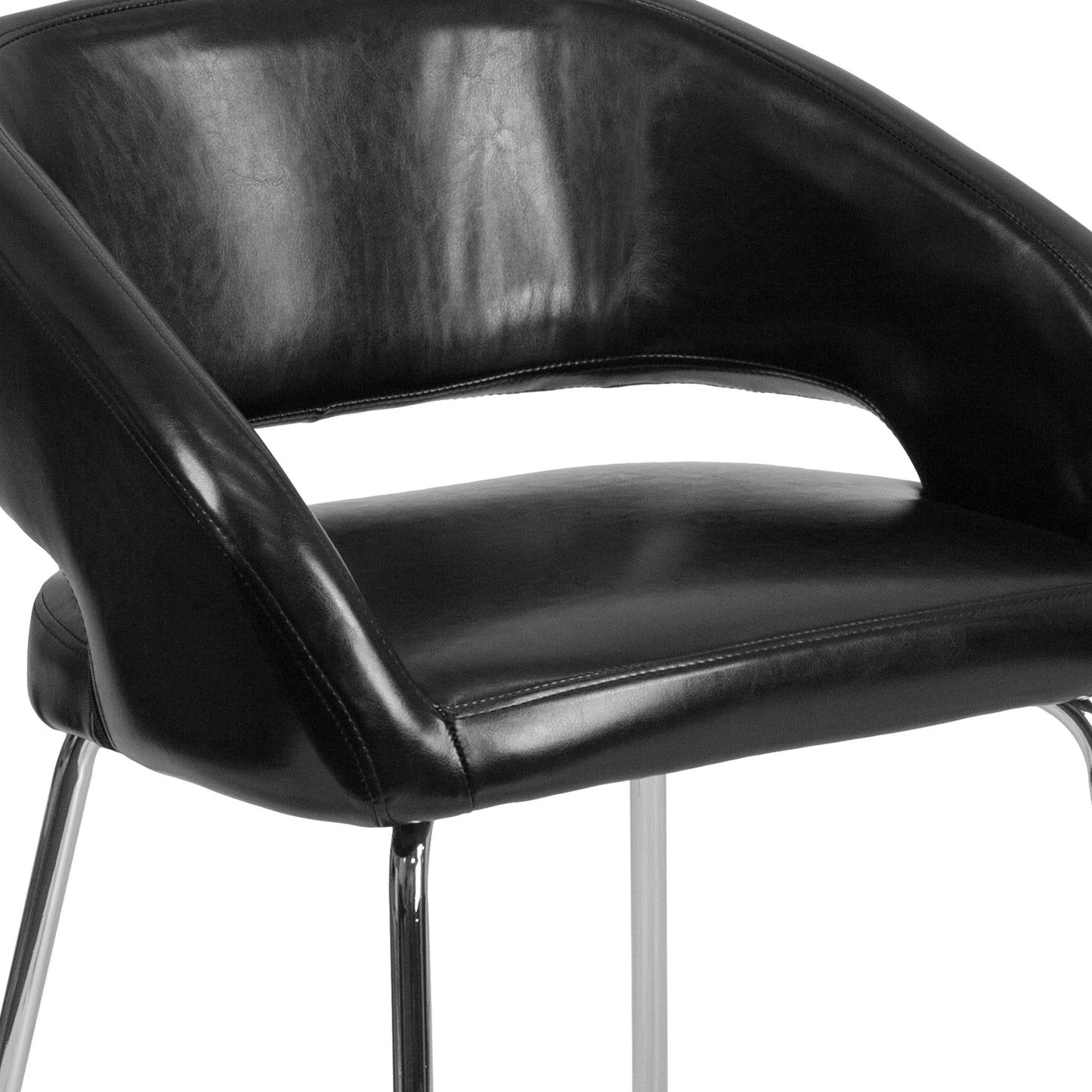 Black Leather Side Chair CH-162731-BK-GG